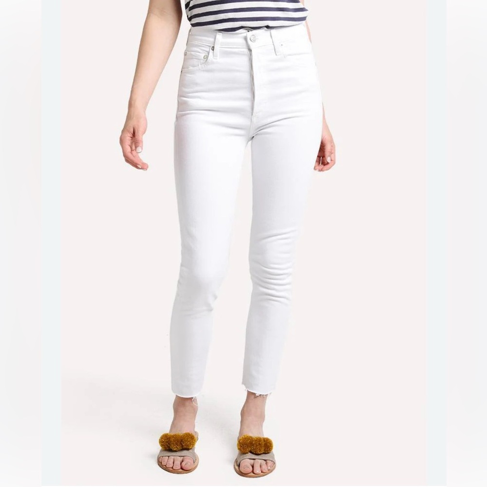 AGOLDE Nico High Rise Slim Fit Jeans in Blurred White Size 28 - Picture 2 of 12